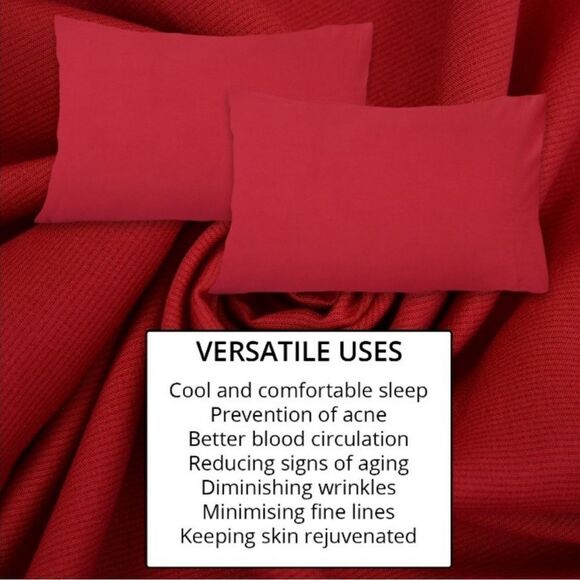 Home Smart copper infused pillowcase set of two queen 20 x 30“ in color red. - Picture 4 of 5